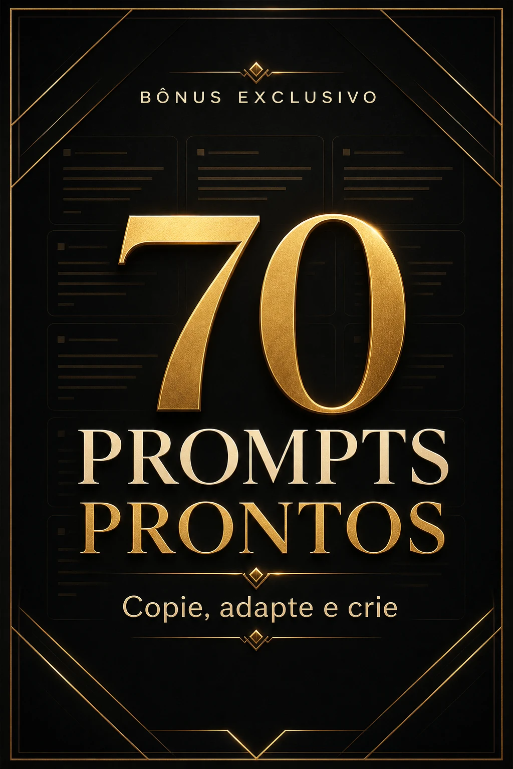 Capa do bônus 70 Prompts Prontos